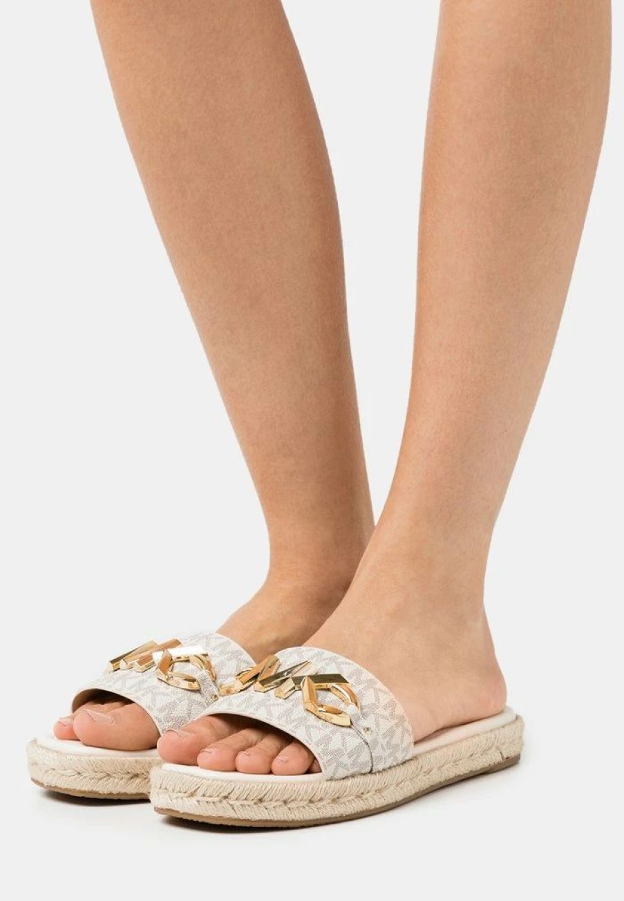 Best Michael Michael Kors Izzy Slide Mules Vanilla/Multi-Coloured