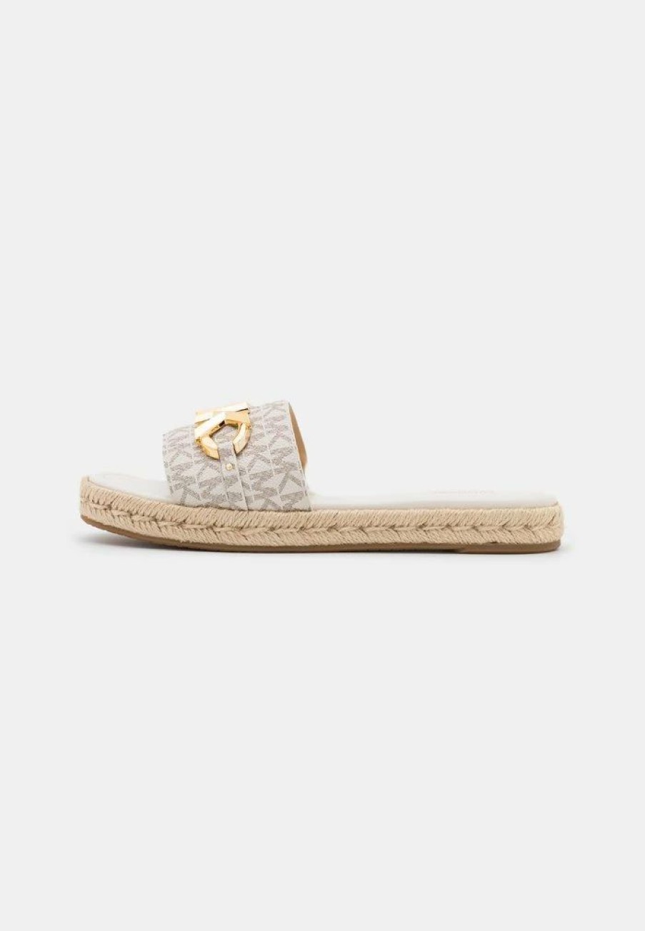 Best Michael Michael Kors Izzy Slide Mules Vanilla/Multi-Coloured