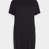 New Michael Michael Kors Logo Zip Jersey Dress Black