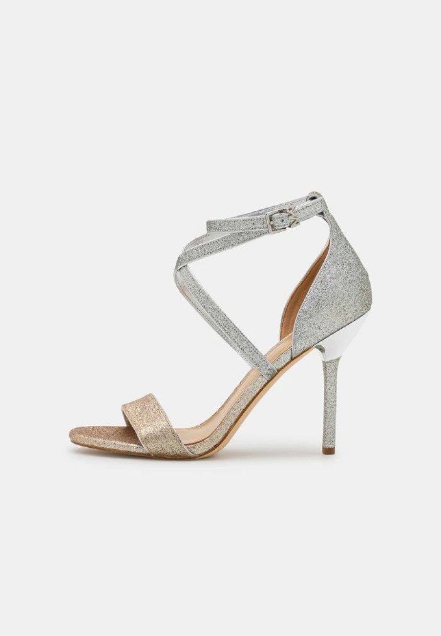 Best Michael Michael Kors Astrid High Heeled Sandals Silver/Pale Gold