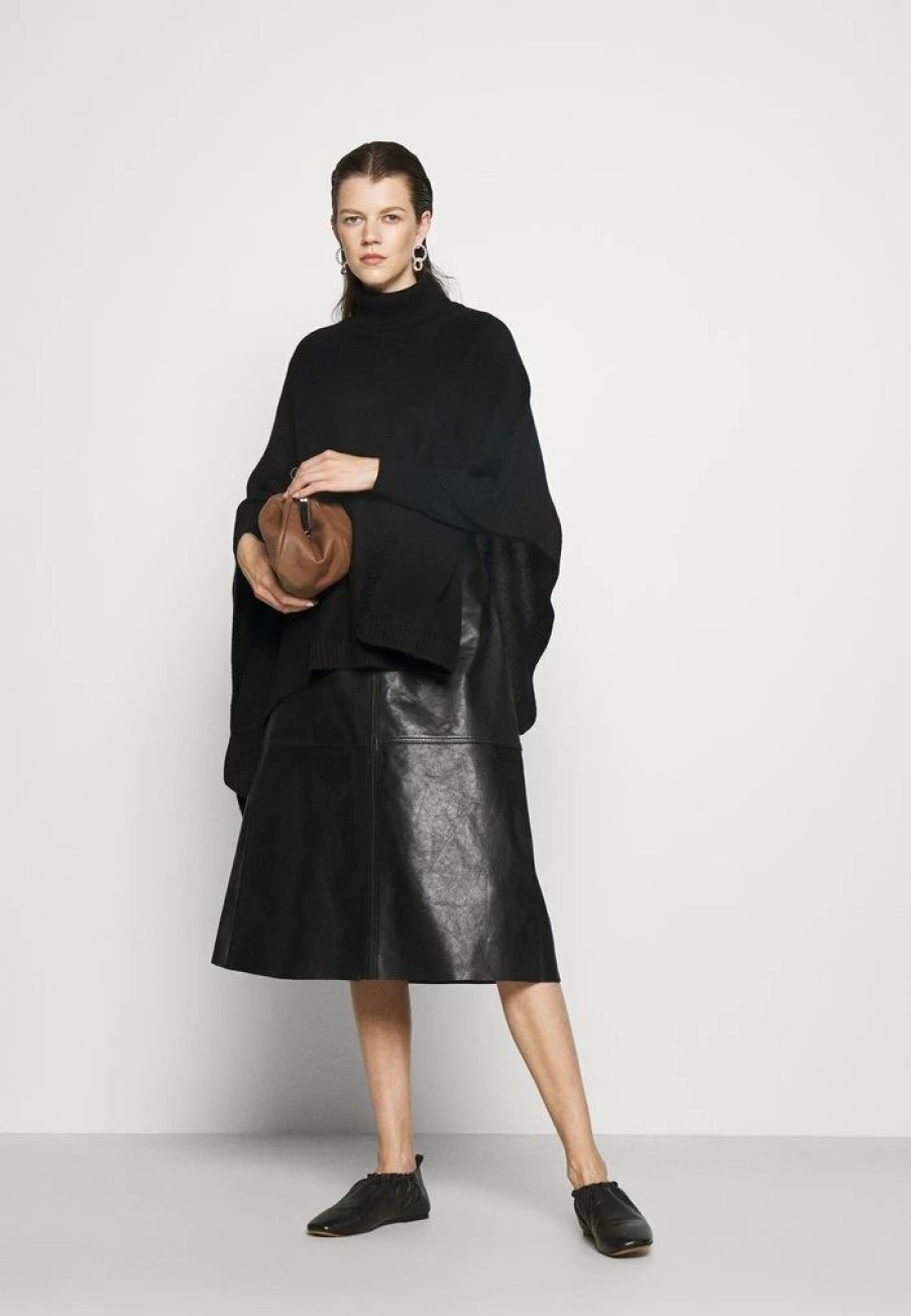 Hot Michael Michael Kors Asym Poncho Cape Black