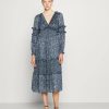 Clearance Michael Michael Kors Maxi Dress With Mini Ruffles Maxi Dress Chambray