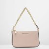 New Michael Michael Kors Jet Set Medium Chain Pouchette Handbag Soft Pink