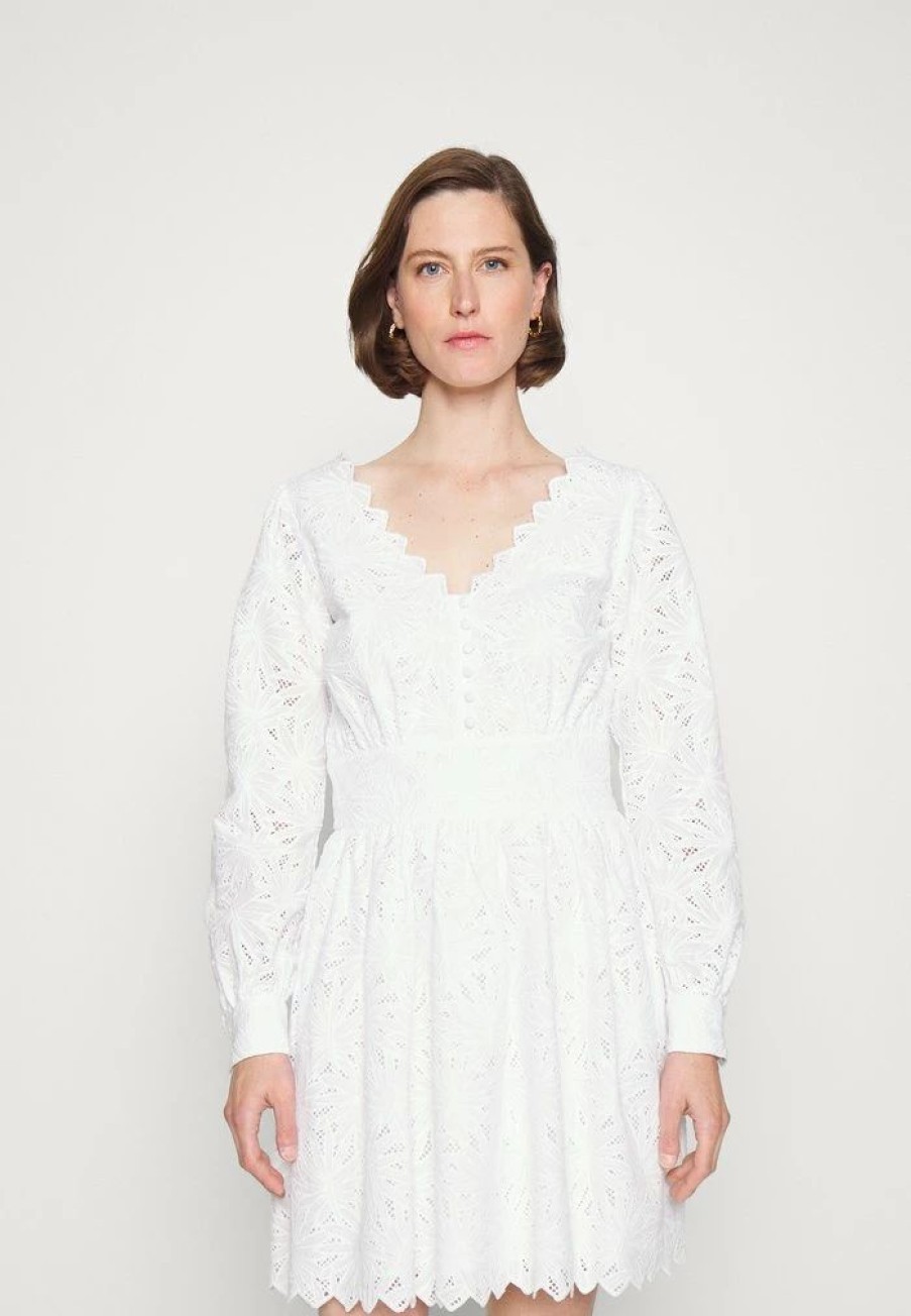 Online Michael Michael Kors Palm Eyelet Day Dress White