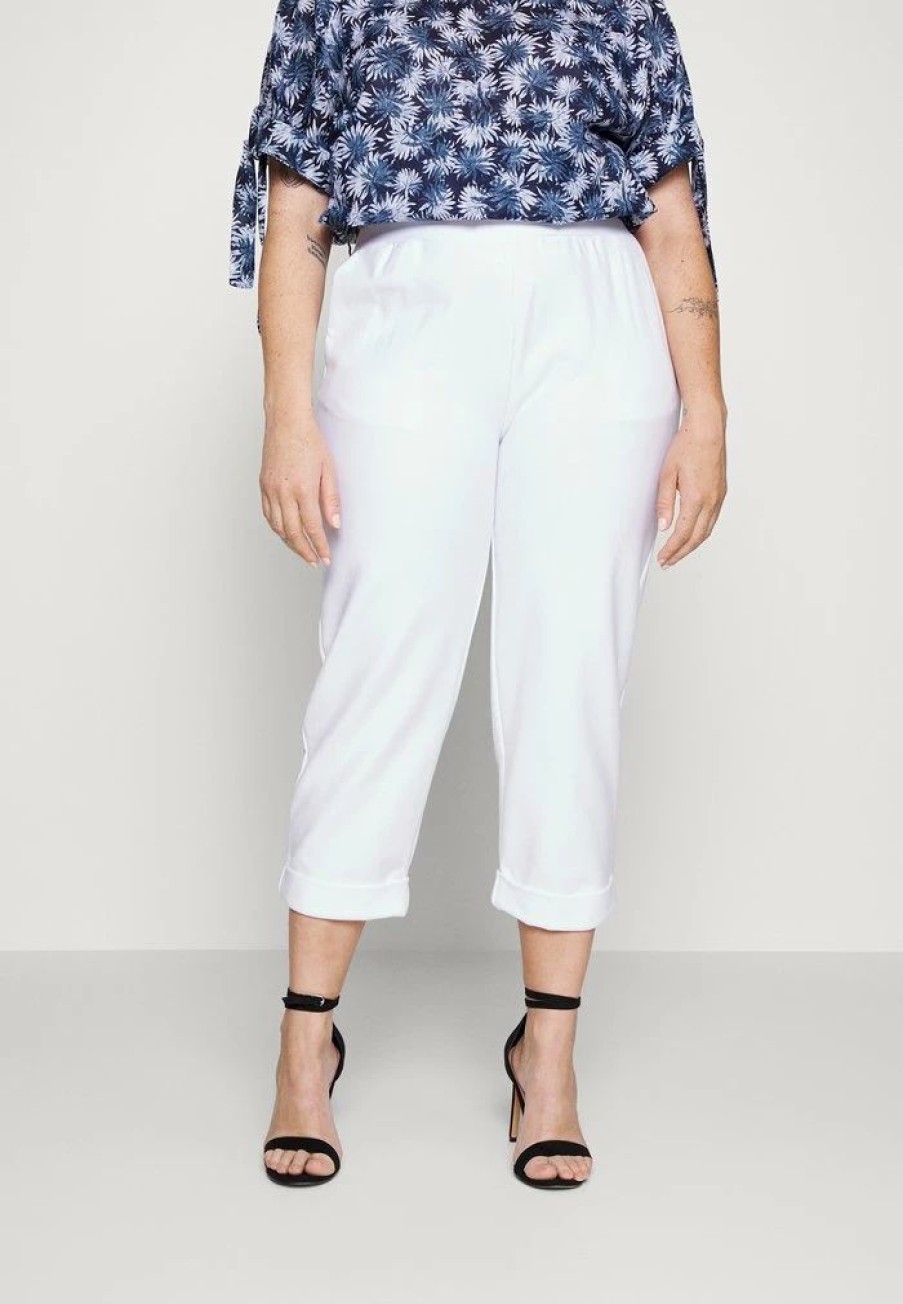 New Michael Michael Kors Solid Rolld Cuf Trousers White