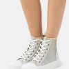 Clearance Michael Michael Kors Gertie High-Top Trainers Silver/Platingold