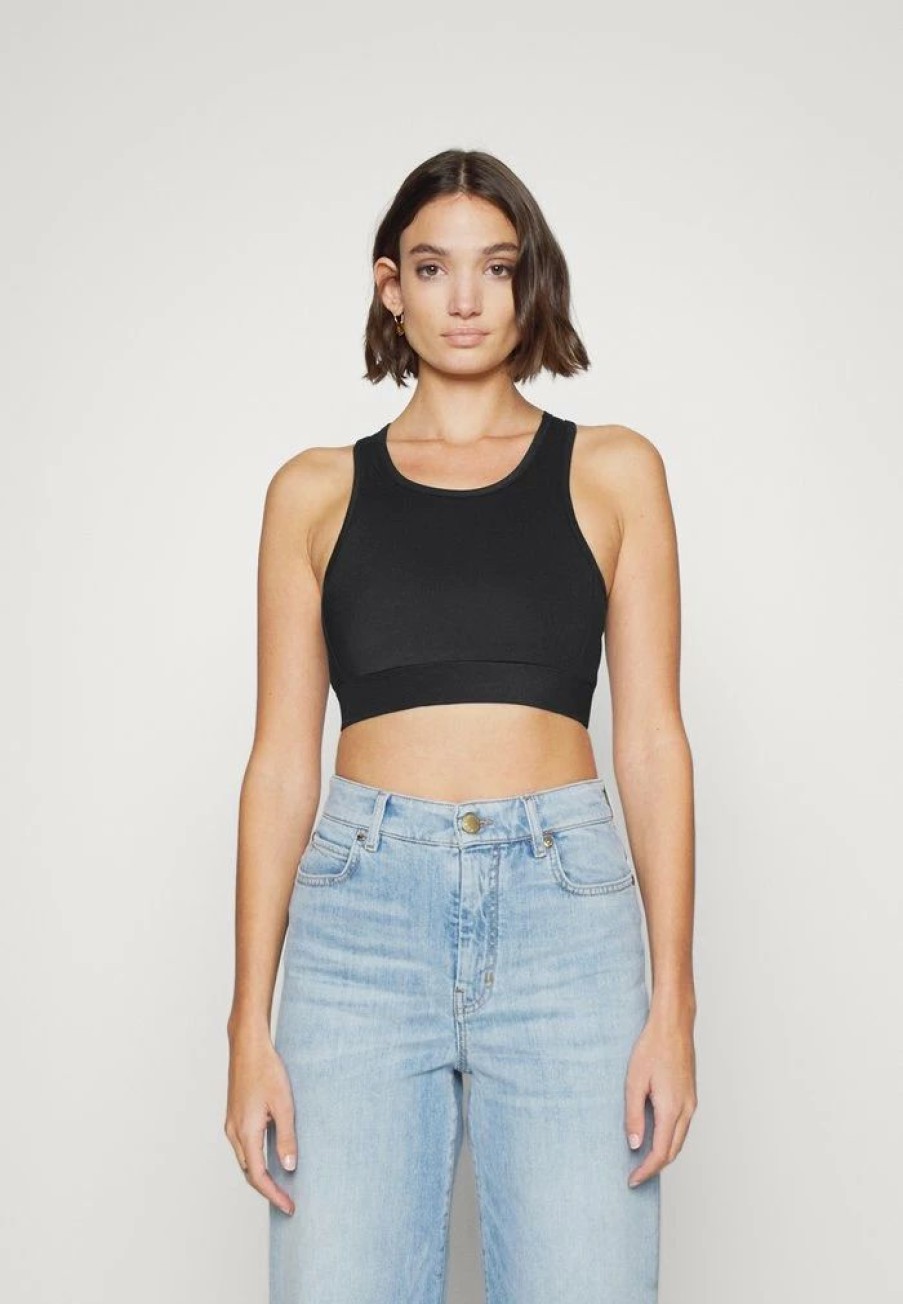 Online Michael Michael Kors Solid Bra Top Black