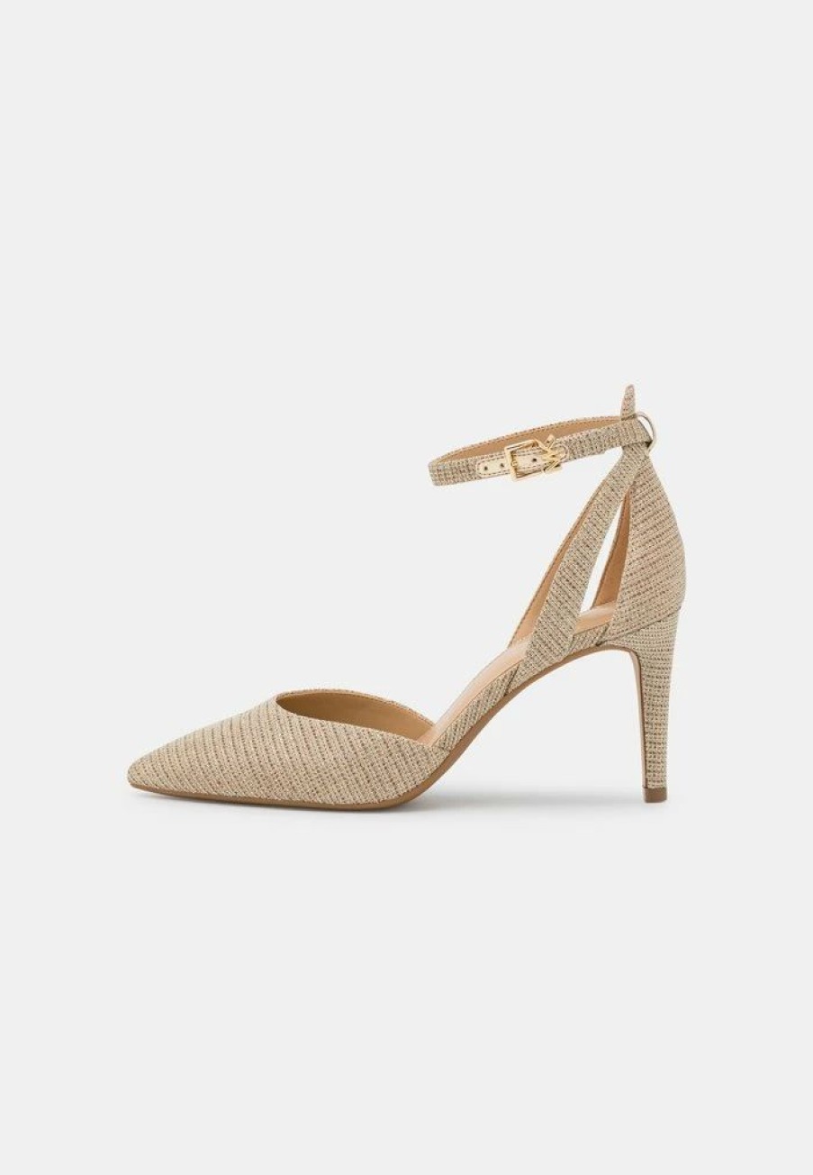 New Michael Michael Kors Mirabel Flex Classic Heels Pale Gold