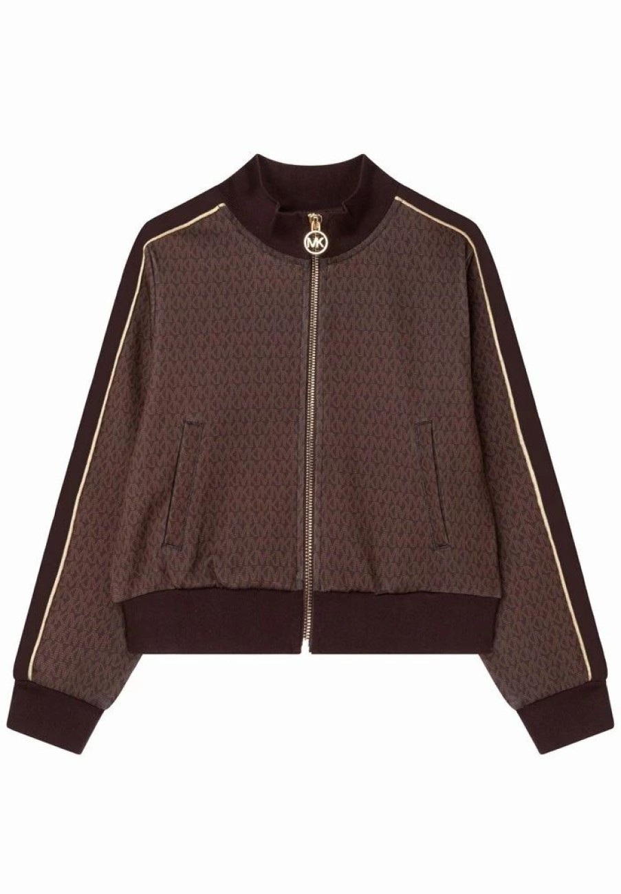 Hot Michael Michael Kors Cardigan Zip-Up Sweatshirt Brown