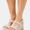 Clearance Michael Michael Kors Plate Wedge Platform Sandals Vanilla/Multi-Coloured