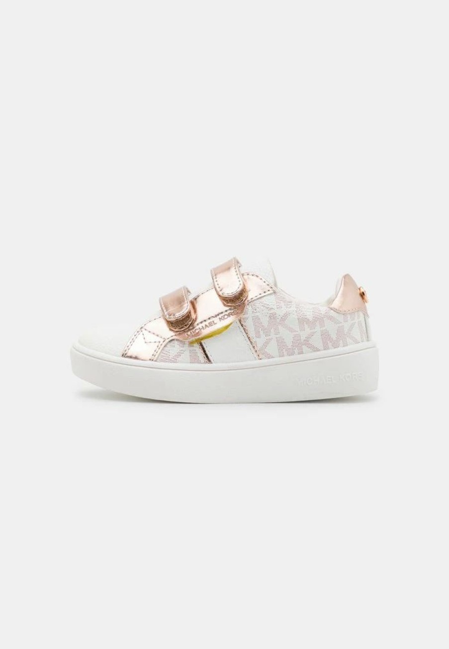 Online Michael Michael Kors Jem Selene H&L Touch-Strap Shoes Rose Gold/White