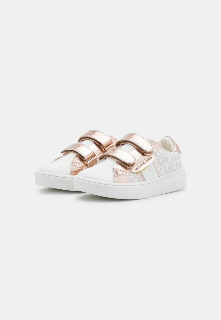 Online Michael Michael Kors Jem Selene H&L Touch-Strap Shoes Rose Gold/White