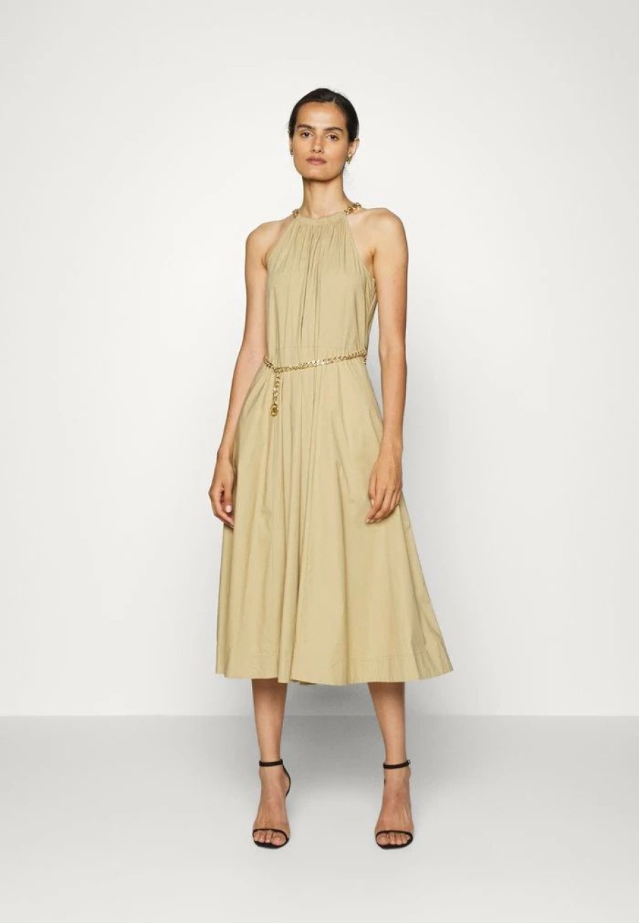 Wholesale Michael Michael Kors Chain Belt Halter Cocktail Dress / Party Dress Khaki