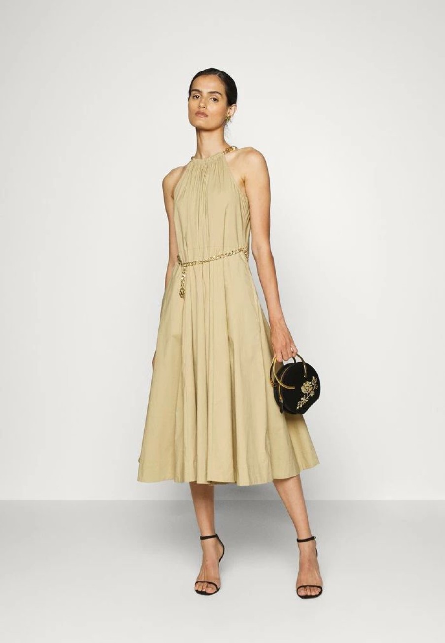 Wholesale Michael Michael Kors Chain Belt Halter Cocktail Dress / Party Dress Khaki