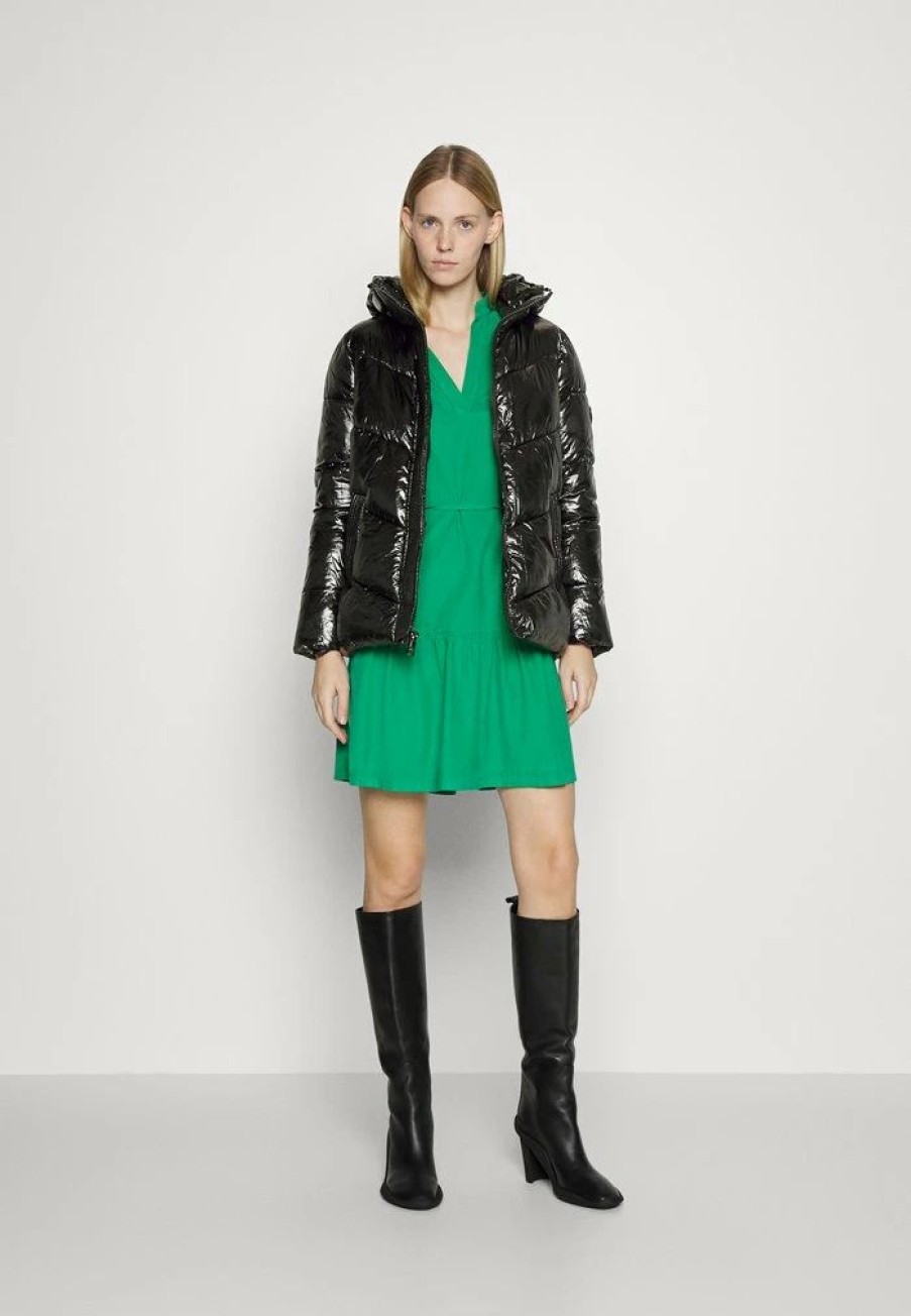 Clearance Michael Michael Kors Short Length Puffer With Diagonal Quilting Down Coat Black