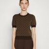 Best Michael Michael Kors Mega Crew Print T-Shirt Chocolate