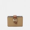 Best Michael Michael Kors Greenwich Xs Accordian Card Case Wallet Camel Multi