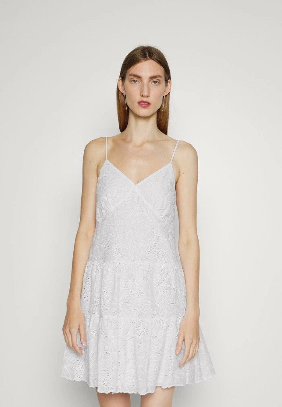 Online Michael Michael Kors Palm Eyelet Slip Dress Day Dress White