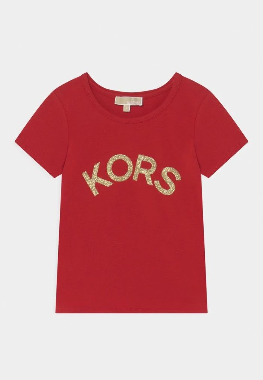 Best Michael Michael Kors Sleeves Tee Print T-Shirt Red