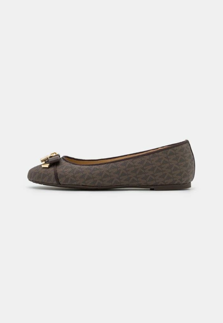 New Michael Michael Kors Alice Ballet Ballet Pumps Brown