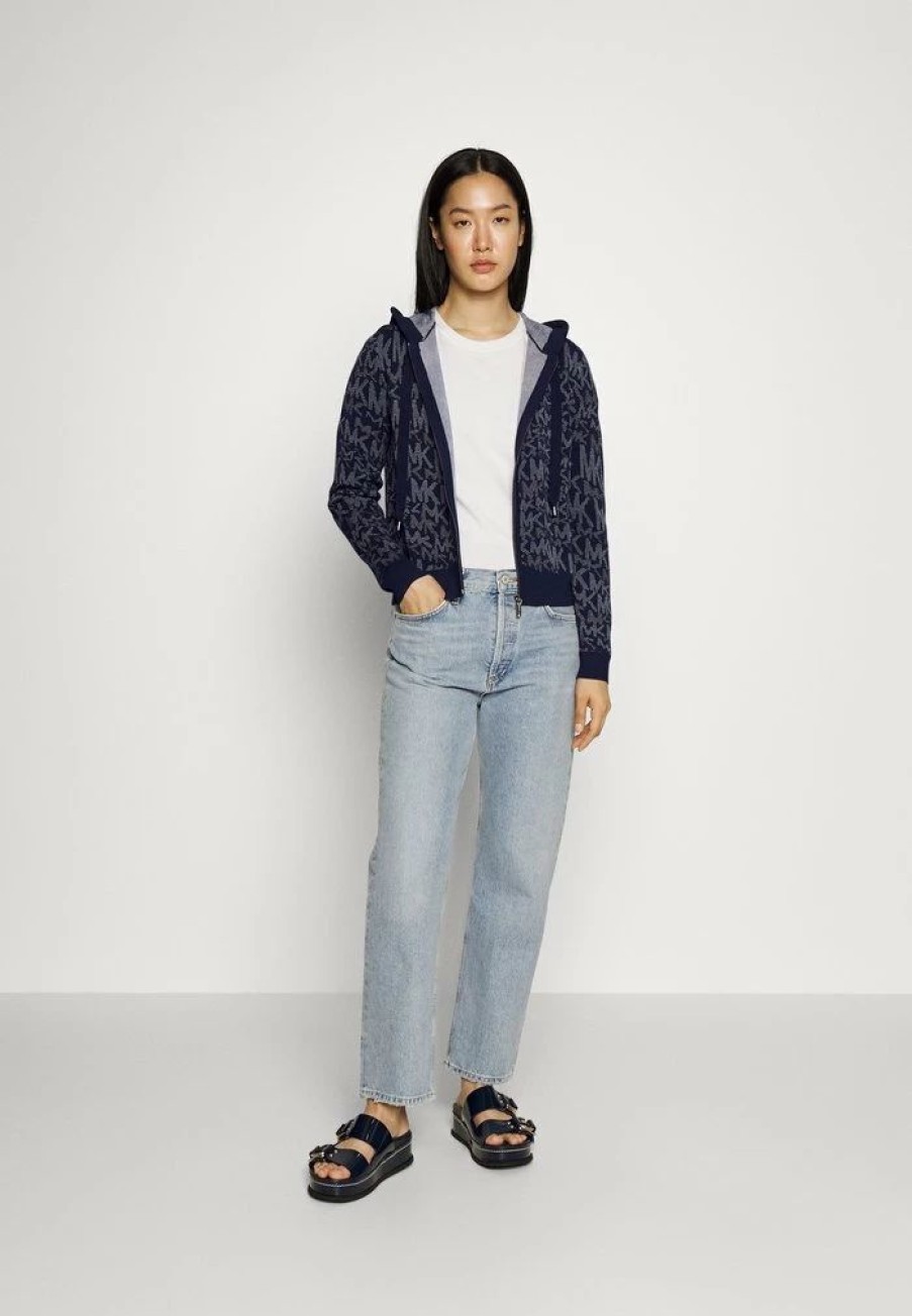 Online Michael Michael Kors Zip-Up Sweatshirt Midnightblue