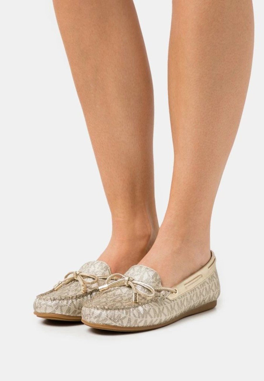 New Michael Michael Kors Sutton Slip-Ons Pale Gold