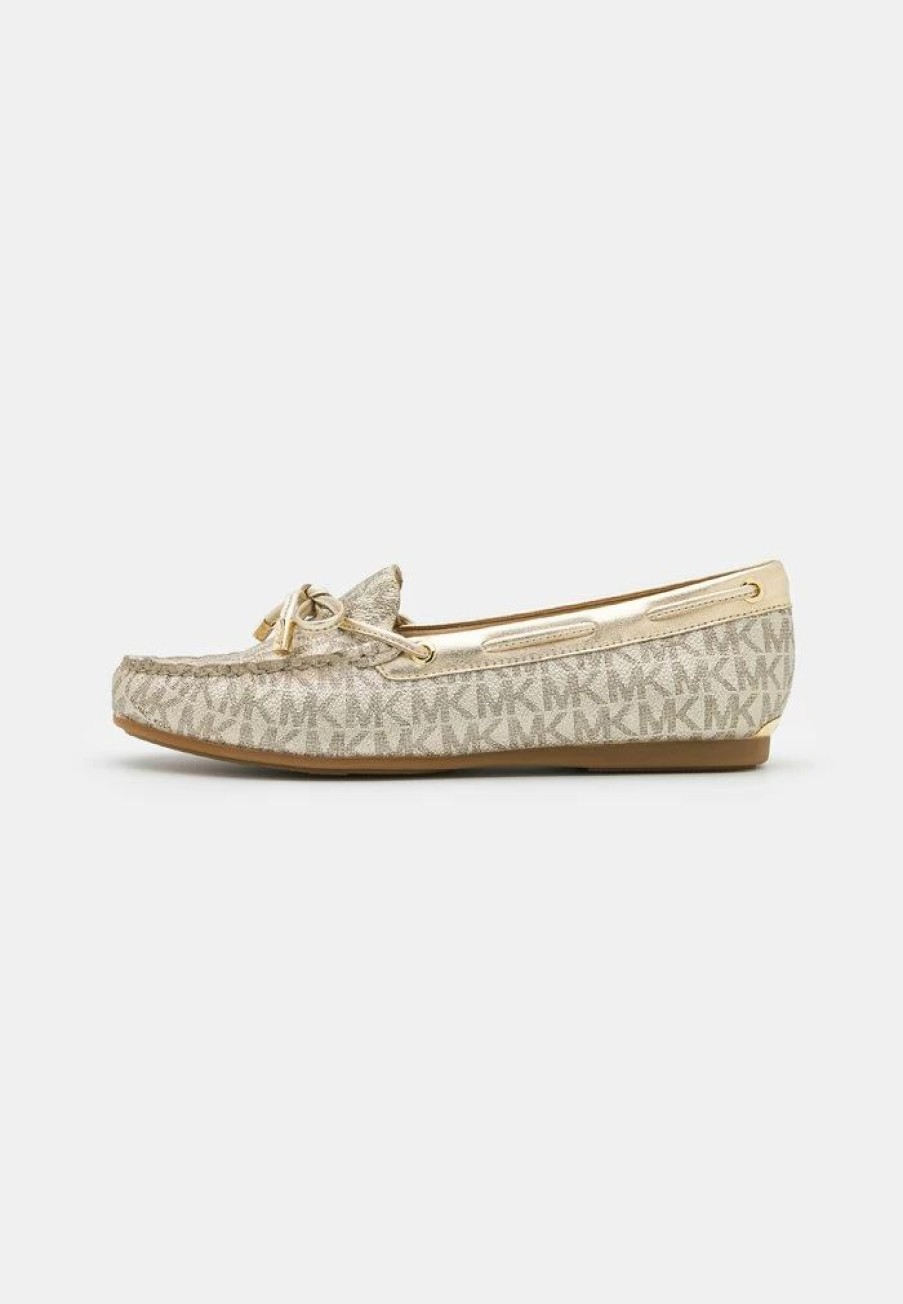 New Michael Michael Kors Sutton Slip-Ons Pale Gold