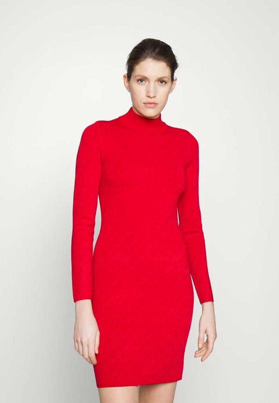 Clearance Michael Michael Kors Eco Mock Jumper Dress Crimson