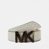 New Michael Michael Kors Logo Belt Buckle Belt Vanilla/Gold