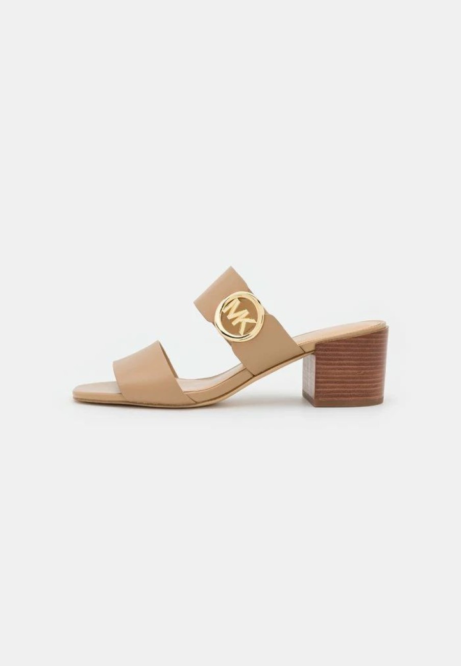 New Michael Michael Kors Summer Mid Heeled Mules Camel