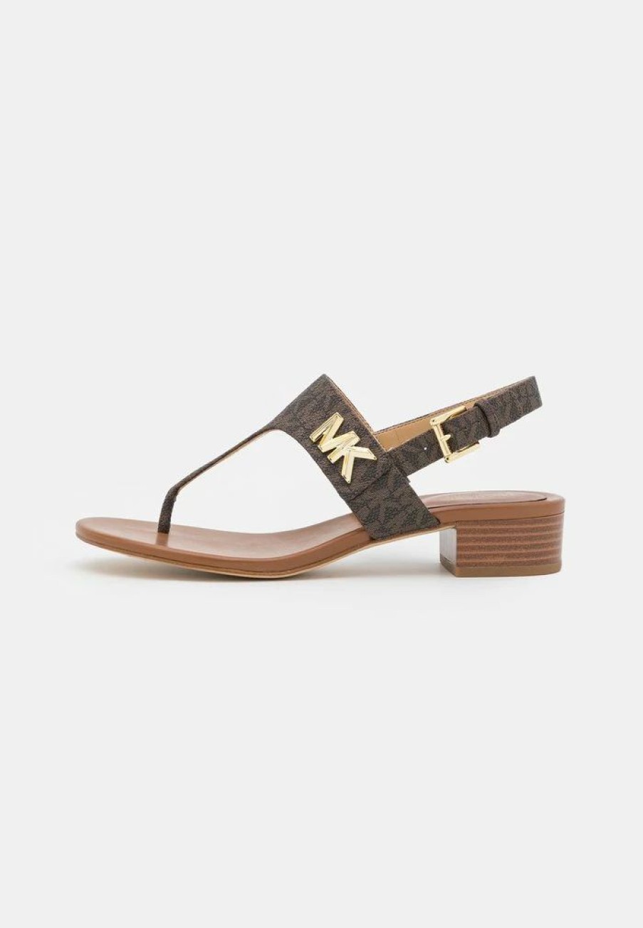 Wholesale Michael Michael Kors Jilly T-Bar Sandals Brown/Multi-Coloured