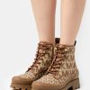 Clearance Michael Michael Kors Payton Bootie Lace-Up Ankle Boots Beige/Ebony