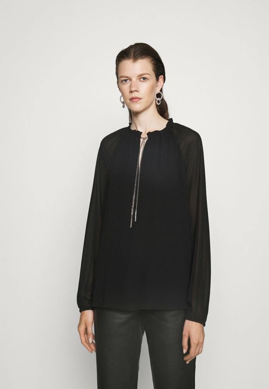 Best Michael Michael Kors Solid Chain Blouse Black