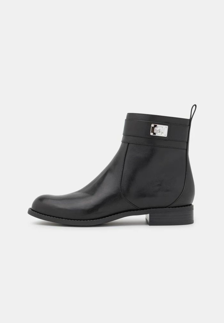 Wholesale Michael Michael Kors Padma Strap Flat Bootie Classic Ankle Boots Black