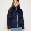 Online Michael Michael Kors Chevron Quilted Packable Light Jacket Midnight