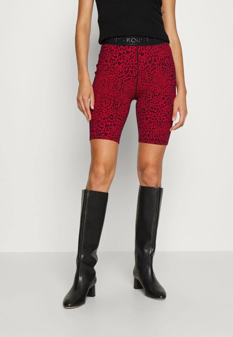 Online Michael Michael Kors Mkgo Logo Bike Shorts Crimson