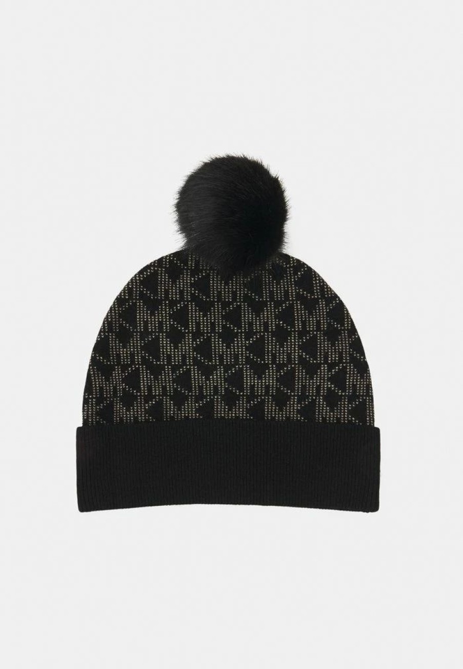 Hot Michael Michael Kors B0Ld Dot Beanie Beanie Black/Khaki