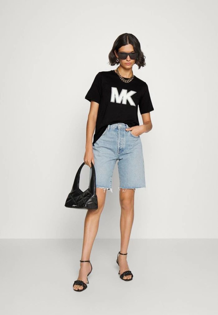 New Michael Michael Kors Stud Classic Print T-Shirt Black