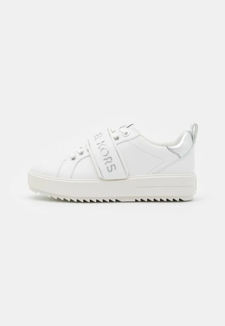 Clearance Michael Michael Kors Emmett Strap Lace Up Trainers Optic White