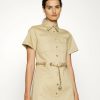 Online Michael Michael Kors Chain Belt Shirt Dress Day Dress Khaki