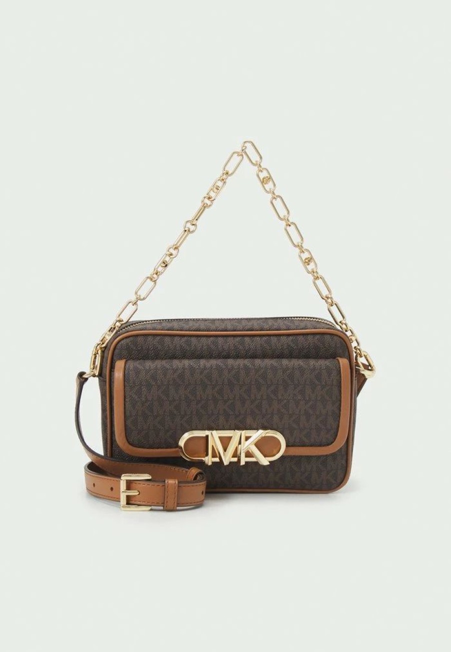 Wholesale Michael Michael Kors Parker Swag Camera Xbody Across Body Bag Brown/Acorn