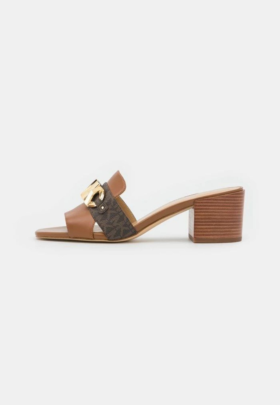 Online Michael Michael Kors Izzy Mule Heeled Mules Brown/Multi-Coloured